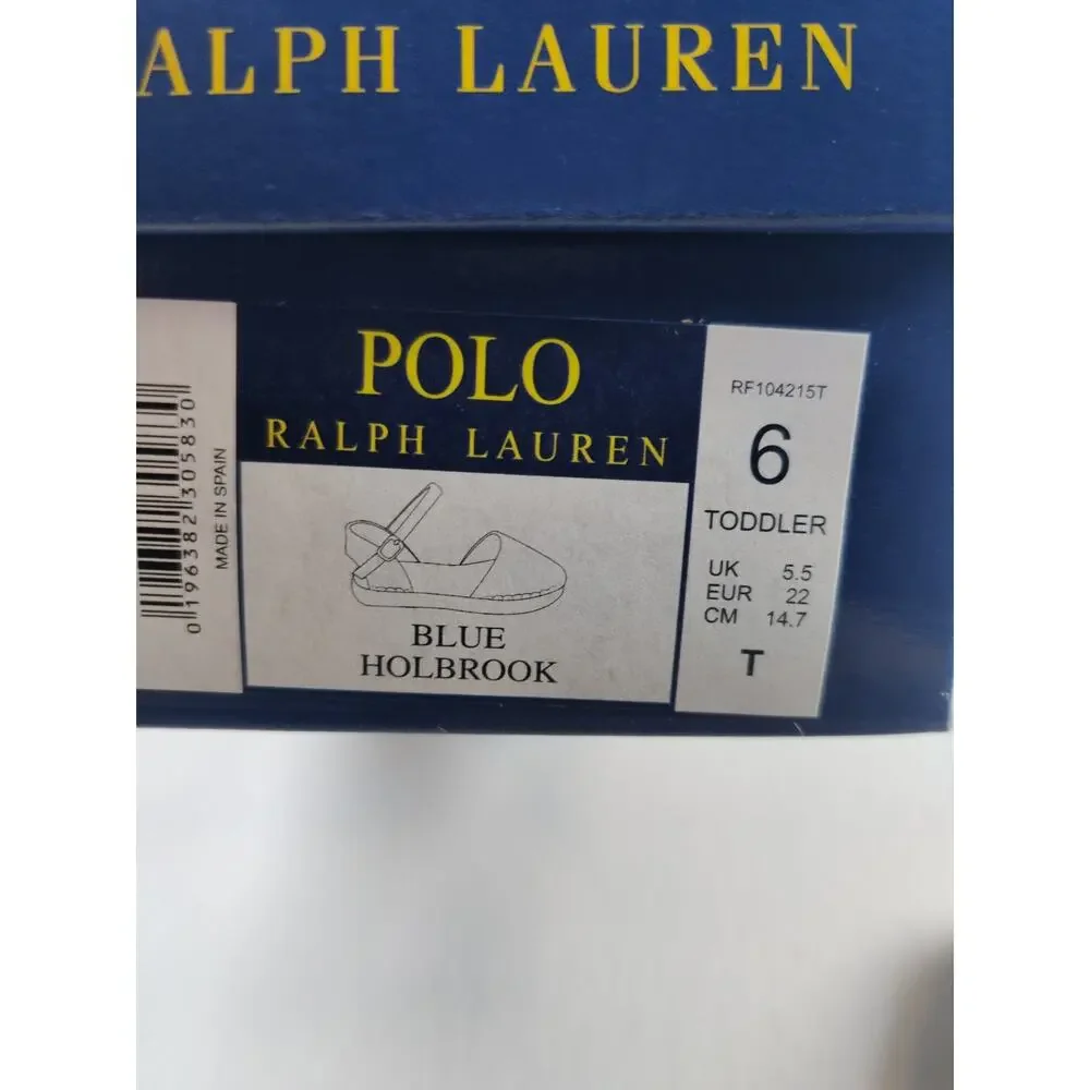 Polo Ralph Lauren Toddler Espadrille Blue Holbrook Girl's Size 6 Canvas Sandals